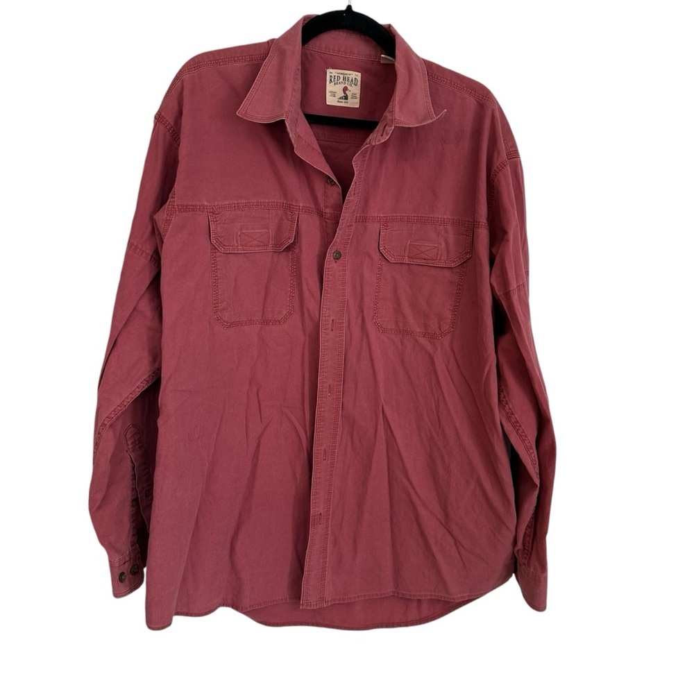 RedHead Men's Casual Button Down Shirt - Red